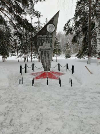 Акция по очистке памятника от снега